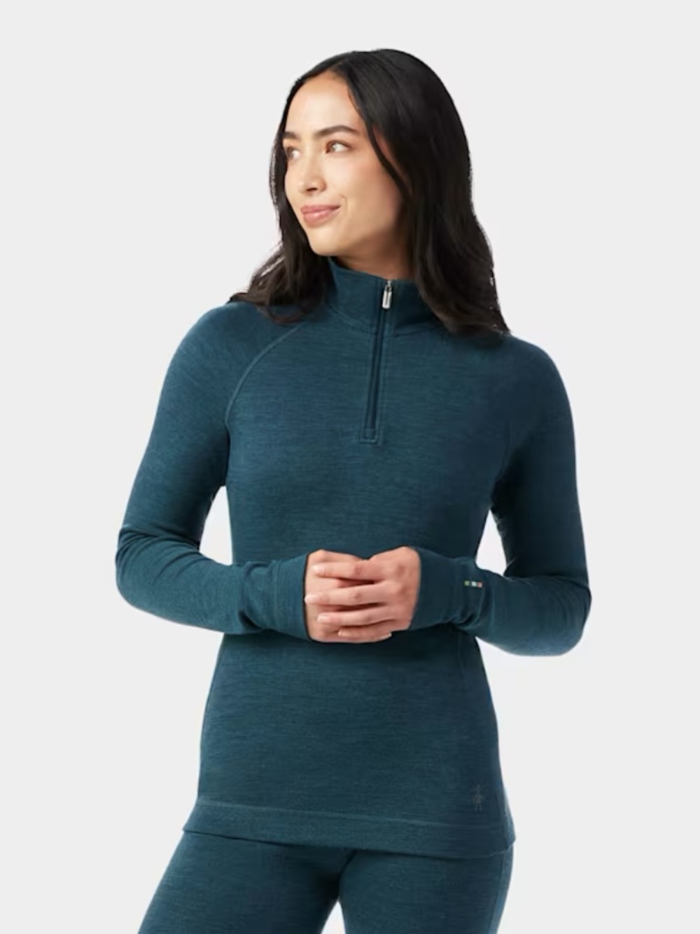 Smartwool women's classic thermal merino base layer 1/4 zip size medium